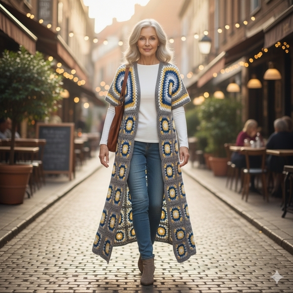 Fall  2025 handmade long Cardigan plus - Picture 1 of 10